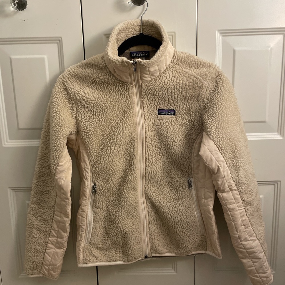 Patagonia Crème White/Beige Full Zip Up Sherpa